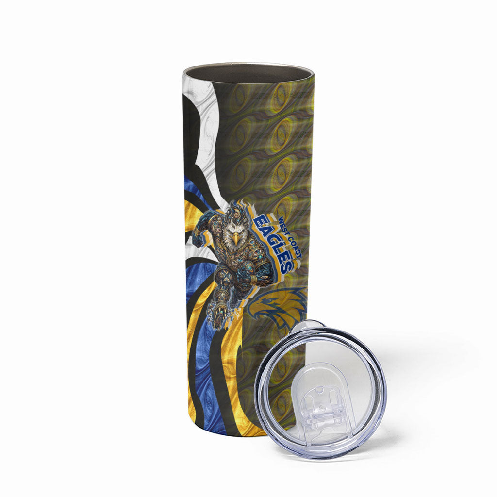 Personalised West Coast Eagles Skinny Tumbler Trippy Psychedelic Abstract Art Mascot Football Fans