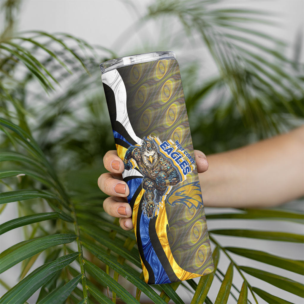 Personalised West Coast Eagles Skinny Tumbler Trippy Psychedelic Abstract Art Mascot Football Fans