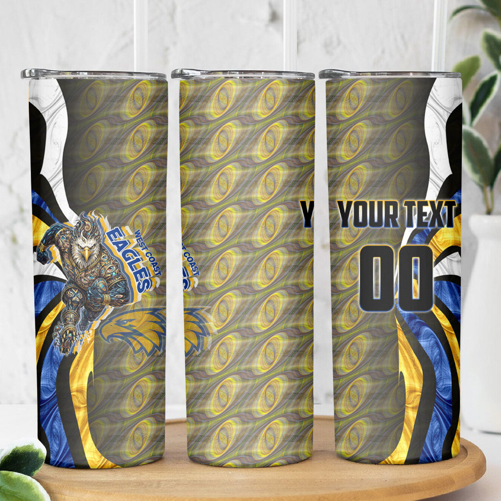 Personalised West Coast Eagles Skinny Tumbler Trippy Psychedelic Abstract Art Mascot Football Fans