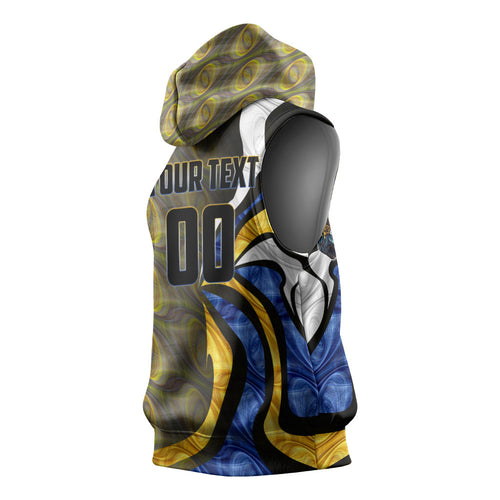 Personalised West Coast Eagles Sleeveless Hoodie Trippy Psychedelic Abstract Art Mascot Football Fans