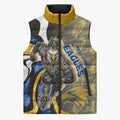 Personalised West Coast Eagles Sleeveless Puffer Jacket Trippy Psychedelic Abstract Art Mascot Football Fans