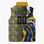 Personalised West Coast Eagles Sleeveless Puffer Jacket Trippy Psychedelic Abstract Art Mascot Football Fans