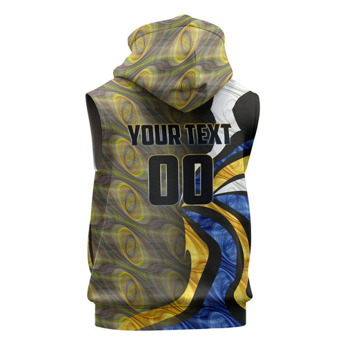Personalised West Coast Eagles Sleeveless Zip Hoodie Trippy Psychedelic Abstract Art Mascot Football Fans