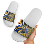 Personalised West Coast Eagles Slide Sandals Trippy Psychedelic Abstract Art Mascot Football Fans