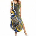 Personalised West Coast Eagles Summer Maxi Dress Trippy Psychedelic Abstract Art Mascot Football Fans