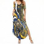 Personalised West Coast Eagles Summer Maxi Dress Trippy Psychedelic Abstract Art Mascot Football Fans