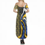 Personalised West Coast Eagles Summer Maxi Dress Trippy Psychedelic Abstract Art Mascot Football Fans