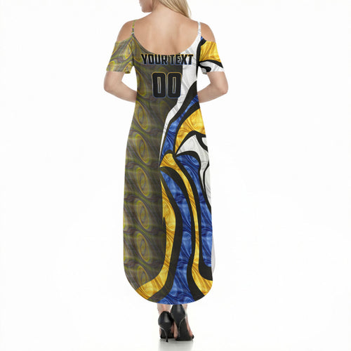 Personalised West Coast Eagles Summer Maxi Dress Trippy Psychedelic Abstract Art Mascot Football Fans