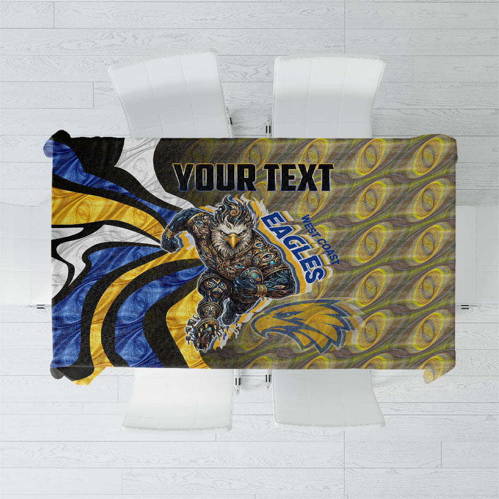 Personalised West Coast Eagles Tablecloth Trippy Psychedelic Abstract Art Mascot Football Fans