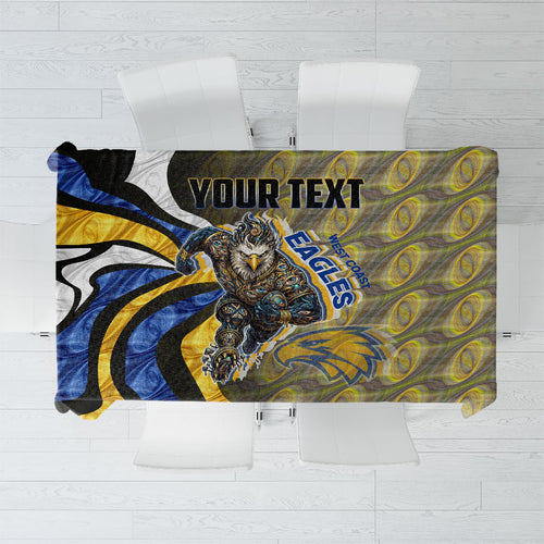 Personalised West Coast Eagles Tablecloth Trippy Psychedelic Abstract Art Mascot Football Fans