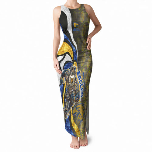 Personalised West Coast Eagles Tank Maxi Dress Trippy Psychedelic Abstract Art Mascot Football Fans