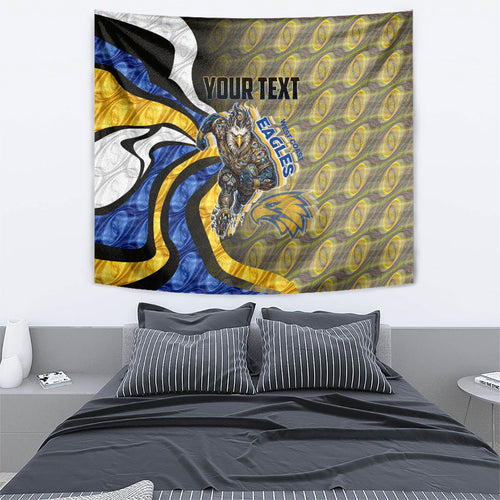 Personalised West Coast Eagles Tapestry Trippy Psychedelic Abstract Art Mascot Football Fans