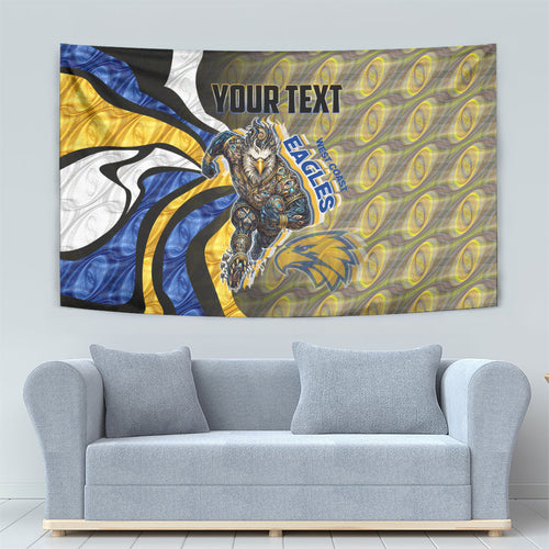 Personalised West Coast Eagles Tapestry Trippy Psychedelic Abstract Art Mascot Football Fans