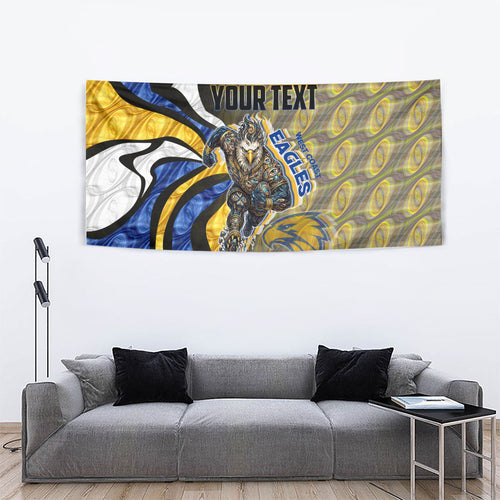 Personalised West Coast Eagles Tapestry Trippy Psychedelic Abstract Art Mascot Football Fans