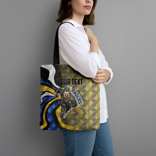 Personalised West Coast Eagles Tote Bag Trippy Psychedelic Abstract Art Mascot Football Fans