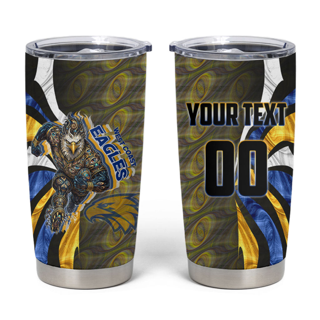 Personalised West Coast Eagles Tumbler Cup Trippy Psychedelic Abstract Art Mascot Football Fans