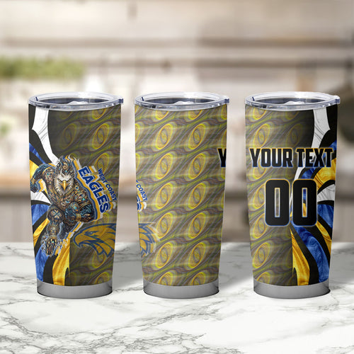 Personalised West Coast Eagles Tumbler Cup Trippy Psychedelic Abstract Art Mascot Football Fans