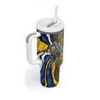 Personalised West Coast Eagles Tumbler With Handle Trippy Psychedelic Abstract Art Mascot Football Fans