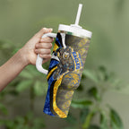 Personalised West Coast Eagles Tumbler With Handle Trippy Psychedelic Abstract Art Mascot Football Fans