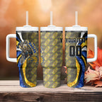 Personalised West Coast Eagles Tumbler With Handle Trippy Psychedelic Abstract Art Mascot Football Fans