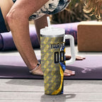 Personalised West Coast Eagles Tumbler With Handle Trippy Psychedelic Abstract Art Mascot Football Fans