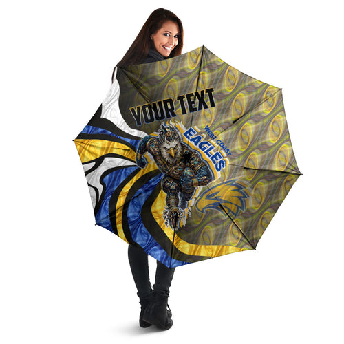 Personalised West Coast Eagles Umbrella Trippy Psychedelic Abstract Art Mascot Football Fans