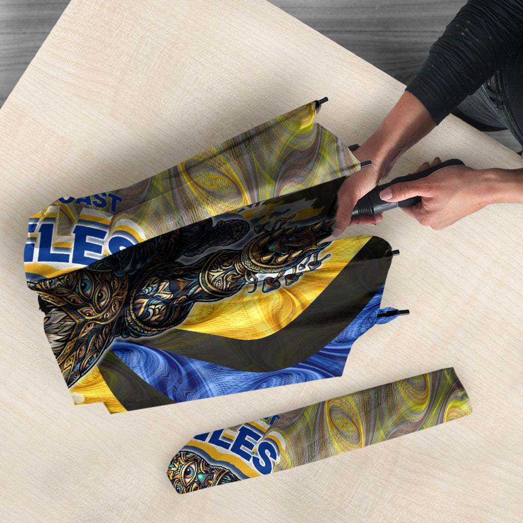 Personalised West Coast Eagles Umbrella Trippy Psychedelic Abstract Art Mascot Football Fans
