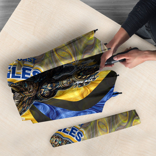 Personalised West Coast Eagles Umbrella Trippy Psychedelic Abstract Art Mascot Football Fans
