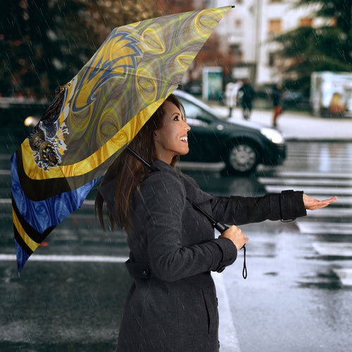 Personalised West Coast Eagles Umbrella Trippy Psychedelic Abstract Art Mascot Football Fans