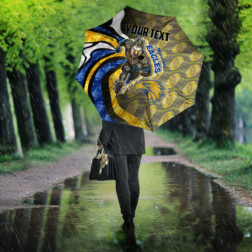 Personalised West Coast Eagles Umbrella Trippy Psychedelic Abstract Art Mascot Football Fans