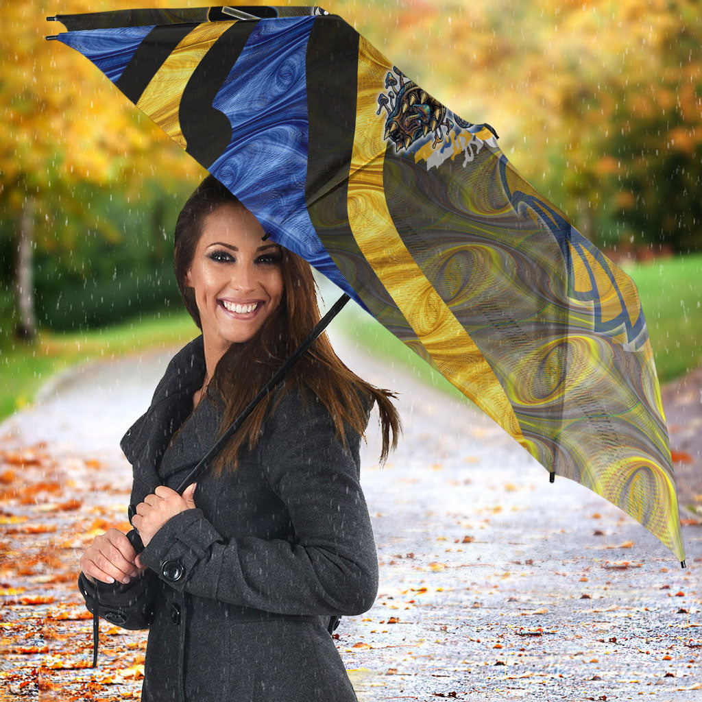 Personalised West Coast Eagles Umbrella Trippy Psychedelic Abstract Art Mascot Football Fans