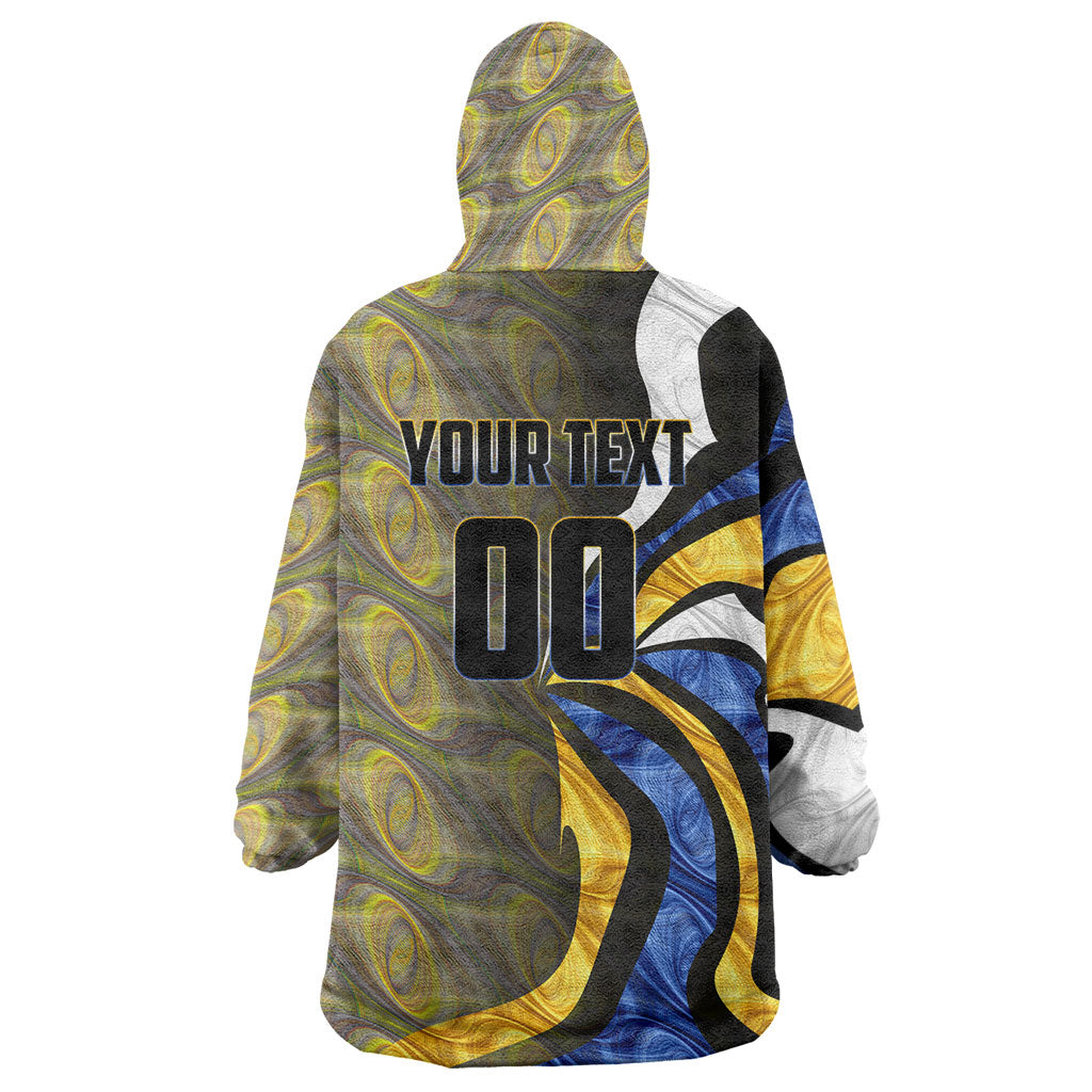Personalised West Coast Eagles Wearable Blanket Hoodie Trippy Psychedelic Abstract Art Mascot Football Fans