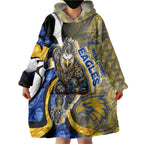 Personalised West Coast Eagles Wearable Blanket Hoodie Trippy Psychedelic Abstract Art Mascot Football Fans