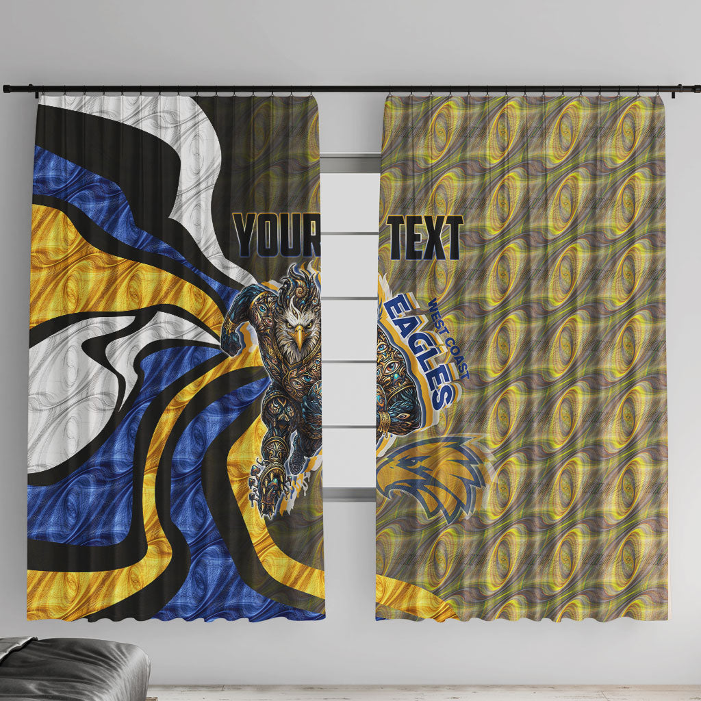 Personalised West Coast Eagles Window Curtain Trippy Psychedelic Abstract Art Mascot Football Fans