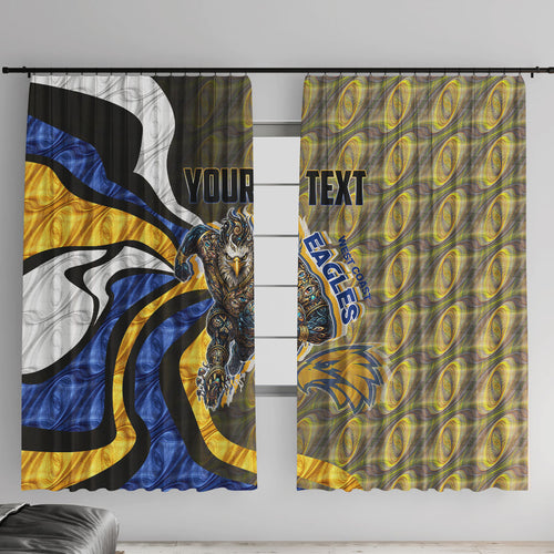 Personalised West Coast Eagles Window Curtain Trippy Psychedelic Abstract Art Mascot Football Fans