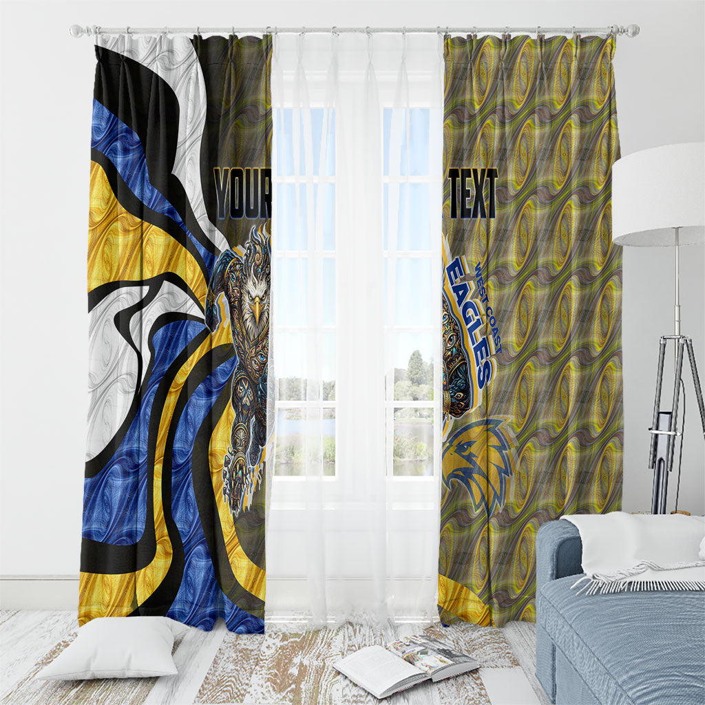 Personalised West Coast Eagles Window Curtain Trippy Psychedelic Abstract Art Mascot Football Fans
