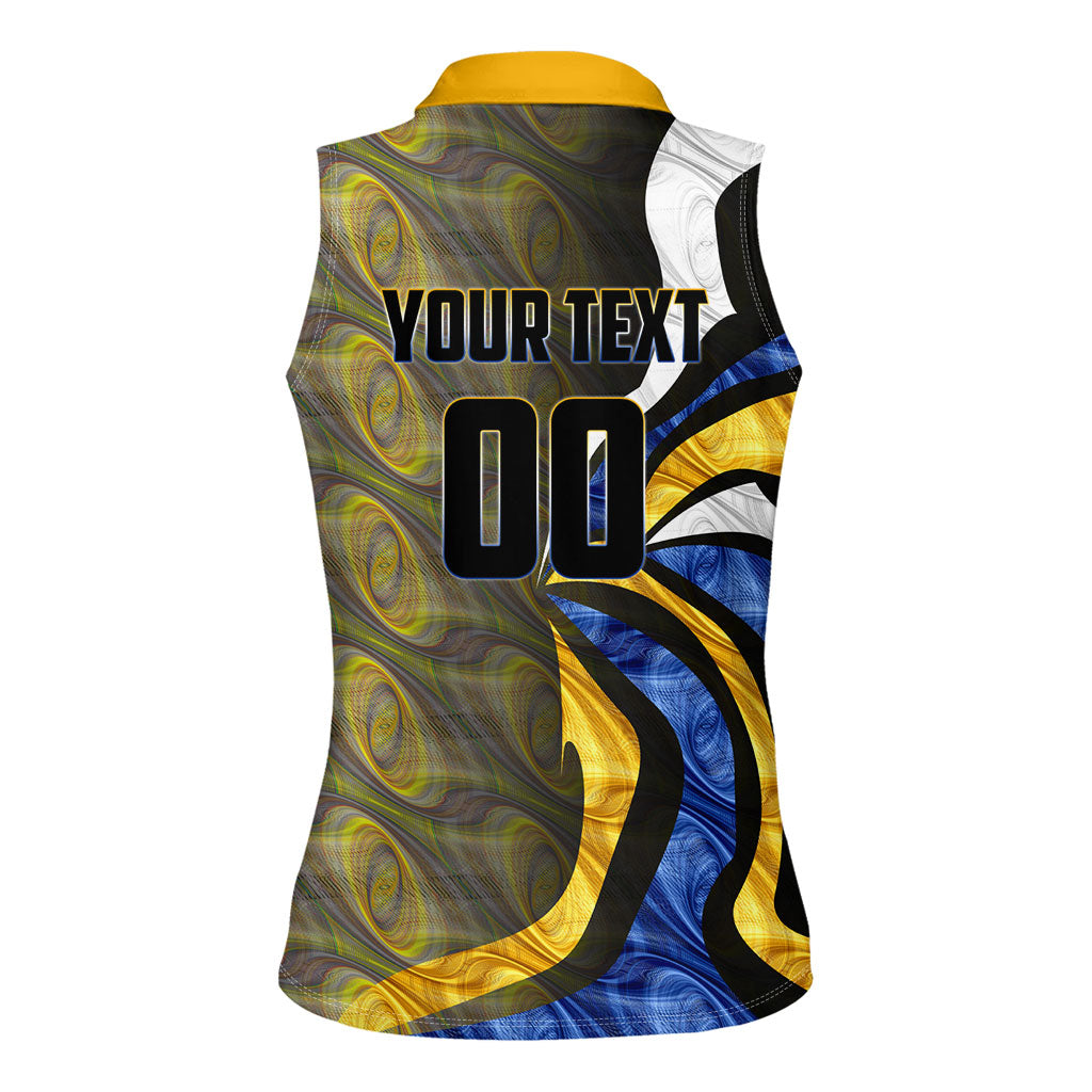 Personalised West Coast Eagles Women Sleeveless Polo Shirt Trippy Psychedelic Abstract Art Mascot Football Fans