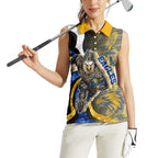 Personalised West Coast Eagles Women Sleeveless Polo Shirt Trippy Psychedelic Abstract Art Mascot Football Fans