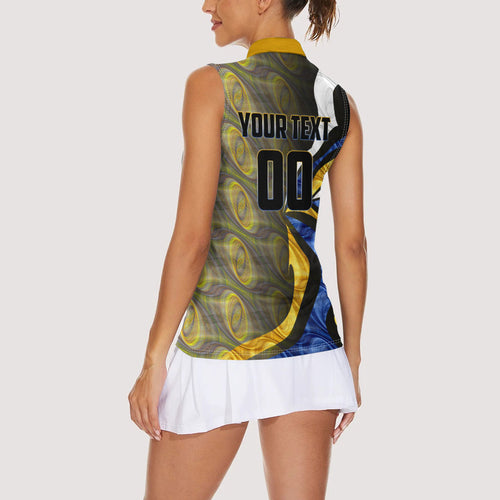 Personalised West Coast Eagles Women Sleeveless Polo Shirt Trippy Psychedelic Abstract Art Mascot Football Fans