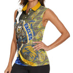 Personalised West Coast Eagles Women Sleeveless Polo Shirt Trippy Psychedelic Abstract Art Mascot Football Fans
