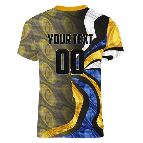 Personalised West Coast Eagles Women V-Neck T-Shirt Trippy Psychedelic Abstract Art Mascot Football Fans