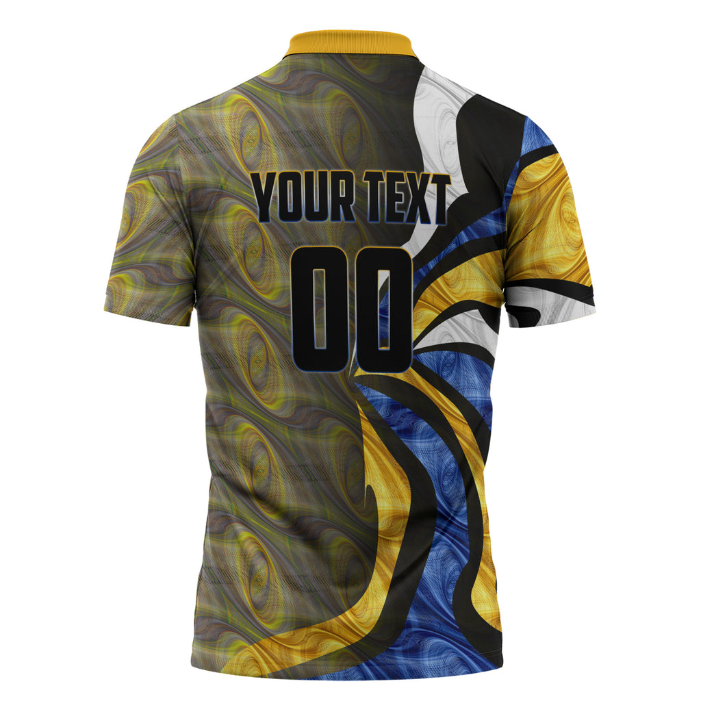 Personalised West Coast Eagles Zipper Polo Shirt Trippy Psychedelic Abstract Art Mascot Football Fans