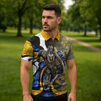Personalised West Coast Eagles Zipper Polo Shirt Trippy Psychedelic Abstract Art Mascot Football Fans