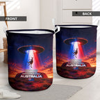 Australia Koala And Kangaroo UFO Laundry Basket Sci-Fi Galaxy Opera House And Uluru