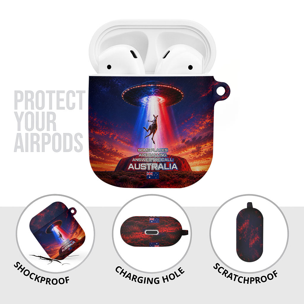 Australia Koala And Kangaroo UFO AirPods Case Sci-Fi Galaxy Opera House And Uluru