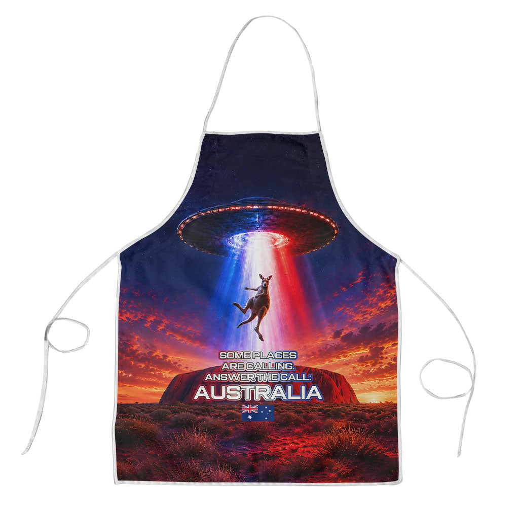 Australia Koala And Kangaroo UFO Apron Sci-Fi Galaxy Opera House And Uluru
