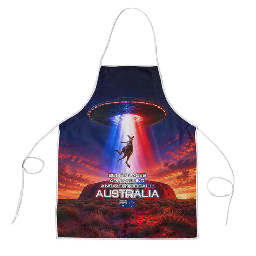 Australia Koala And Kangaroo UFO Apron Sci-Fi Galaxy Opera House And Uluru