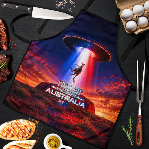 Australia Koala And Kangaroo UFO Apron Sci-Fi Galaxy Opera House And Uluru