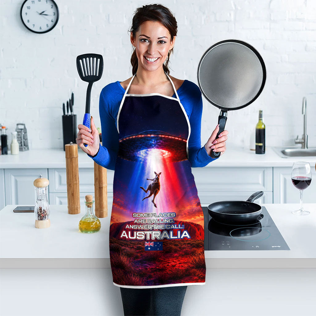 Australia Koala And Kangaroo UFO Apron Sci-Fi Galaxy Opera House And Uluru