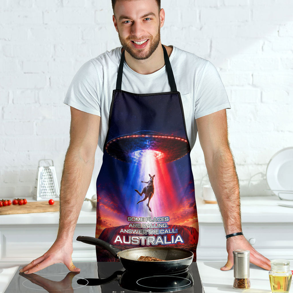 Australia Koala And Kangaroo UFO Apron Sci-Fi Galaxy Opera House And Uluru